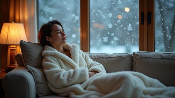 Le peignoir polaire pour les matins d'hiver